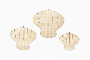 Décoration murale artisanale en rotin en forme de poisson-sabre, en matériaux organiques, pour chambre d'enfant, avec réduction spéciale. - Product Image 3