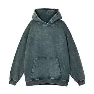 Sweat à capuche délavé à l'acide pour homme, en coton original, anti-rétrécissement, respirant, de haute qualité, à prix bas - Product Image 2