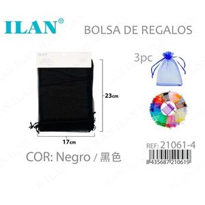 Sacchetti regalo in organza 17x23 cm neri 3 pezzi per regali - Product Image 3
