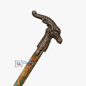 Bâtons de marche pliables légers en bois plaqué et aluminium pour femmes, hommes et seniors, bâton de marche pliable avec poignée tête de dragon - Product Image 3