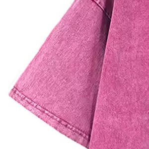 T-shirt unisexe en coton 100 % délavé à l'acide, coupe ample, imprimé, couleur rose tendance, en polyester, pour homme - Product Image 5