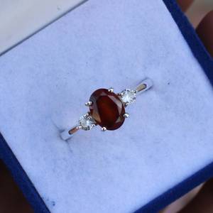 Anillo de granate rojo, anillo de boda vintage, plata de ley 925, piedra de nacimiento de enero, regalo de aniversario para ella - Product Image 1