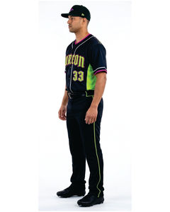 Maillot de baseball vierge pour homme à manches courtes en polyester anti-humidité, uniforme d'équipe avec impression sérigraphiée et fermeture boutonnée XS - Product Image 3