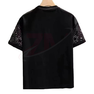Camiseta Personalizada OEM para Hombre con Pedrería, Algodón Premium, Diseño Gráfico Brillante, Ropa de Moda Urbana de Lujo - Product Image 2