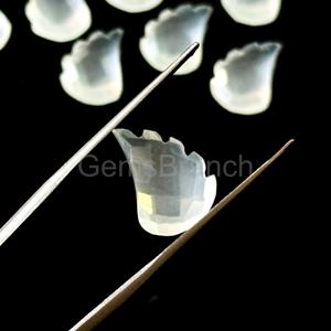 Natural Ice Quartz Leaf Shape <b>Hand</b> Carved Gemstone Briolette Beads 11x15mm Loose Quartz Stone Beads For Jewelry Making DIY Craft - Product Image 2