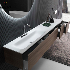 Tocador de baño moderno hecho en Vietnam de JY Furniture en gris antidumping HECHO DE MDF y carcasa de madera contrachapada de partículas de melamina - Product Image 2