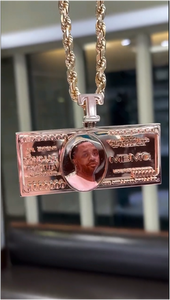 Colgante Personalizado con Foto de Billete de Dinero en Oro Rosa, Moissanita VVS, Plata de Ley 925, Certificado GRA, Tendencia, Superventas, Estilo Hip Hop - Product Image 2