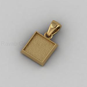 High Quality <b>Solid</b> 925 <b>Silver</b> 14K Gold 10mm Square Blank Bezel Cup Charm Pendant Cabochon Setting for DIY Keepsake Resin Jewelry - Product Image 3
