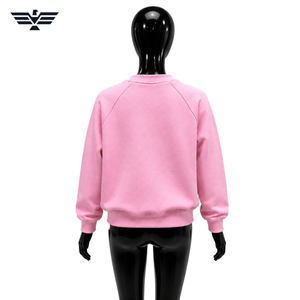 Sudadera Rosa de Cuello Redondo para Mujer, 100% Algodón Tejido, Corte Regular, Color Sólido, Transpirable, Ecológica, con Logotipo Frontal, para Invierno - Product Image 4