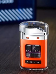 Briquet USB portable pour le camping en plein air, design moderne, double arc, affichage numérique, étanche, pour cigarettes - Product Image 3