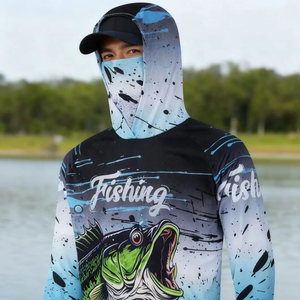 เสื้อตกปลาผู้ชายแบบกำหนดเอง UPF 50 แห้งเร็ว ระบายอากาศได้ดี แขนยาว โพลีเอสเตอร์ สำหรับกิจกรรมกลางแจ้ง ตกปลา  แบบซับลิเมชั่น คุณภาพสูง - Product Image 1