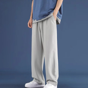 Pantalon de jogging décontracté personnalisé pour homme, coupe droite ample, en polyester/coton épais avec cordon de serrage, broderie, vente en gros - Product Image 4