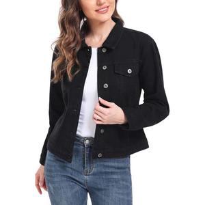 Chaqueta Vaquera de Mezclilla para Mujer de Alta Calidad, Tejido Elástico, Corte Casual, Chaqueta Vaquera Azul con Botones Personalizados - Product Image 3
