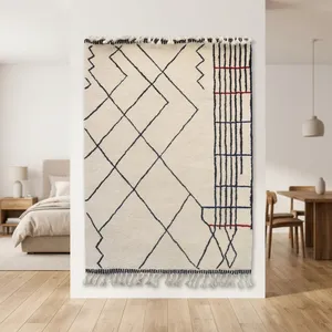 Alfombra Bohemian Trellis 100% Lana, Hecha a Mano, Ecológica, Acolchada, de Pelo Medio y Grosor Ligero para Uso Doméstico - Product Image 2
