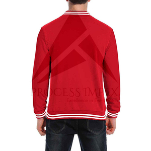 Veste universitaire rouge pour homme, décontractée, couleur unie, col rabattu, polyester, coupe classique, pour l'automne - Product Image 2