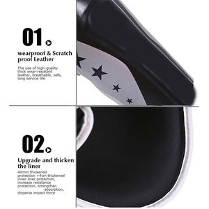 Protection renforcée à structure légère pour les activités de match, protège-tibias de football haut de gamme en cuir PU avec cadre en acier carbone - Product Image 6
