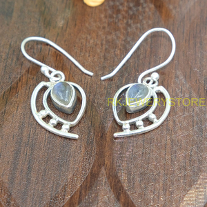 Boucles d'oreilles pendantes en argent sterling 925 faites à la main pour femmes, pierres précieuses en labradorite naturelle, cadeau de Noël pour elle - Product Image 6