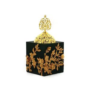 Quemador de Incienso Árabe de Cristal de Lujo, Quemador de Incienso Oud de Metal Dorado, Decorativo, Fragancia Islámica para el Hogar, Porta Incienso - Product Image 3