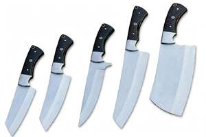 Juego de Cuchillos de Cocina Profesionales de Acero Inoxidable de 5 Piezas con Mango de Madera Oscura - Product Image 5