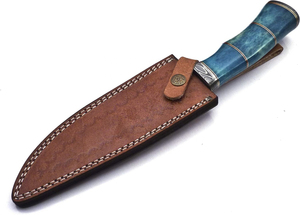 New OEM Handmade Damascus Steel Hunting <b>Knife</b> with Camel <b>Bone</b> <b>Handle</b> Fine Leather Sheath for Outdoor - Product Image 5