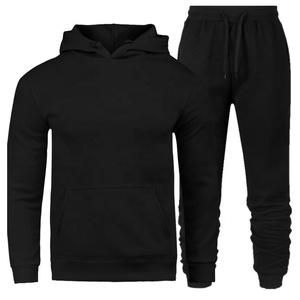 Traje deportivo liso para hombre, chándal con capucha, Conjunto de sudadera en blanco, entrenamiento, sanzug, de fábrica - Product Image 1