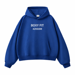 เสื้อฮู้ดดี้และเสื้อสเวตเชิ้ตแบบยูนิเซ็กซ์ ผ้าฝ้ายเฟรนช์เทอร์รี่ ทรงบ็อกซี่ฟิต สำหรับฤดูหนาว แบบครอป สไตล์ลำลอง โอเวอร์ไซส์ ไหล่ตก น้ำหนัก 420 กรัม พิมพ์ลายด้วยเทคนิค DTG - Product Image 1