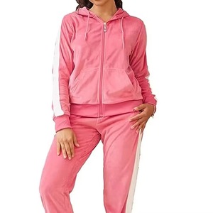 Chándal Deportivo de Dos Piezas para Mujer, con Capucha, Corte Ajustado, 100% Algodón, con Logotipo Personalizado, de Secado Rápido, para Correr, con Forro Polar Estampado - Product Image 5