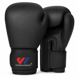 <b>Black</b> Boxing Gloves Breathable Martial Arts Gloves Striped Design Safety Gloves for Sports Training Print <b>Velcro</b> Wrist Strap OEM - Product Image 1