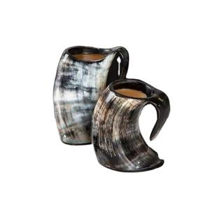 Mug en corne africaine, mug à bière et à café de style viking, véritable mug à café en corne de bœuf avec base en bois - Product Image 1