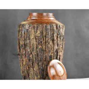 High Quality Hand Cast Wood Look Aluminium Cremation Urn Wholesale Funeral Supplies <b>Memorial</b> <b>Keepsake</b> Urn For Human Adult Ashe - Product Image 4