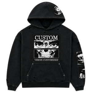 Sudadera con Capucha Personalizada con Estampado Puff, Sudadera para Hombre con Estampado Puff, Sudadera de Algodón Grueso para Marcas Urbanas Estadounidenses, MOQ Bajo - Product Image 4
