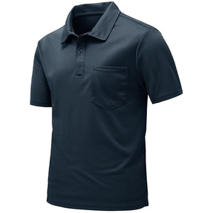 Chemises polo de golf personnalisées pour hommes, manches courtes, t-shirts de sport actifs, légers, séchage rapide, avec poche - Product Image 5