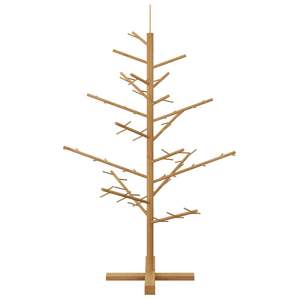 Sapin de Noël en bois de pin massif avec support, 49,21 pouces, marron, sapin de Noël en bois massif - Product Image 6