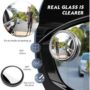 2 Pezzi Specchietti Retrovisori Convessi Grandangolari da 2 Pollici per Auto, Regolabili a 360 Gradi con Alloggiamento in ABS, Specchio per Veicoli di Qualità Premium - Product Image 4