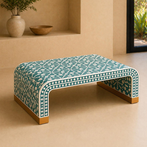 Premium Bone Inlay <b>Coffee</b> <b>Table</b> Modern Handmade Living Room Furniture Decorative Cocktail <b>Table</b> Unique Pattern - Product Image 5