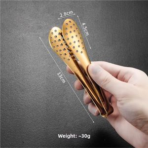 Pinces de service mini perforées en acier inoxydable de 13 cm pour la restauration, idéales pour les glaçons, le sucre, le barbecue et les fêtes – Fourniture B2B en gros - Product Image 1