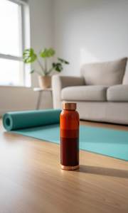 Botella de Agua Ecológica de Cobre Puro con Superficie Decorativa Impresa, Botella para Beber Sostenible y Saludable para Hombres y Mujeres - Product Image 2