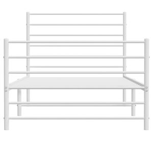 Cadre de lit simple en métal avec revêtement poudré blanc, finition élégante - Product Image 6