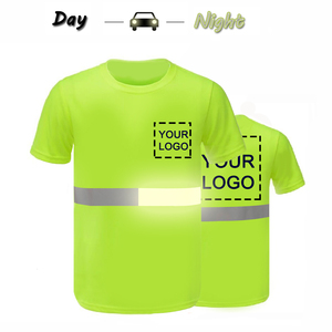 เสื้อยืดนิรภัยสะท้อนแสงสีเขียวมะนาว แถบสะท้อนแสง โลโก้สั่งทำ ใช้ได้ทั้งกลางวันและกลางคืน - Product Image 3