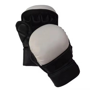 Matt MMA Sparring Grappling Boxing Muay Thai Punching Training Gloves with Hand Grips Moisture Wicking & Adjustable Wrist Strap - Product Image 2