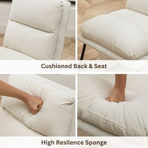 Set di 2 sedie da pranzo imbottite Milos Contemporary in bianco vaniglia - Product Image 5