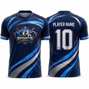 เสื้อฟุตบอลพรีเมียม พิมพ์ลายสีเต็มตัวด้วยเทคนิค Sublimation ผ้าโพลีเอสเตอร์ถักสองชั้น สกรีนชื่อผู้เล่นได้ตามต้องการ เสื้อสำหรับฝึกซ้อมที่สวมใส่สบาย - Product Image 1