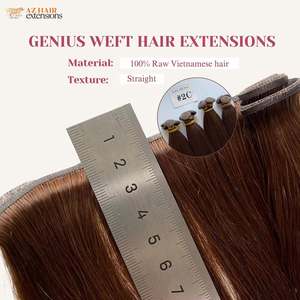 Venta al por mayor Color marrón Genius Bundle Cutícula alineada Virgen Extensiones de cabello humano de Vietnam Donors Genius Weft Extensiones de cabello - Product Image 3