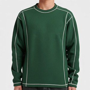 Solid Color 100% Polyester Crew Neck <b>Sweatshirt</b> Sports Style Soft Skin-Friendly Cross-Border Export Plus Size ODM Eco-Friendly - Product Image 1