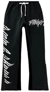 ชุดเซ็ตเสื้อฮู้ดดี้และกางเกงวอร์มแบบสั่งทำ OEM ผ้าหนานุ่ม พิมพ์ลายสกรีน ทรงโอเวอร์ไซส์ ผ้าฝ้ายทรงบานหลวมๆ สำหรับผู้ชาย - Product Image 4