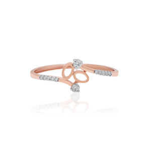 Elegante diamante natural de corte brillante redondo de 0.06 quilates, certificado por IGI, color H-I, claridad VS-SI, en oro rosa macizo. - Product Image 3