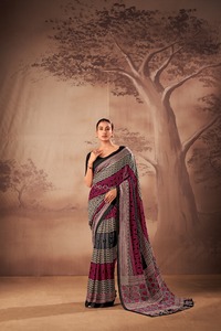 ผ้าส่าหรีเนื้อนุ่มแบบใหม่ล่าสุด ดีไซน์เรียบหรู สำหรับใส่ทุกวัน ทำจากผ้าโพลีเอสเตอร์คอตตอน พิมพ์ลายสวยงาม เหมาะสำหรับใส่ในชีวิตประจำวันและลำลองสำหรับผู้หญิง ทรงสวยทันสมัยในราคาประหยัด - Product Image 3