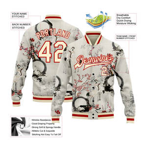 Blousons universitaires personnalisés OEM en sublimation pour hommes, grande taille, décontractés, à col montant, avec boutons intégraux, vente en gros - Product Image 5