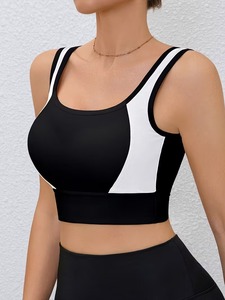 Women Cross Back Open Back Sports Bra Thin Strap Square <b>Neck</b> Yoga Crop Top Removable <b>Padded</b> Gym Workout Active Wear Bralette - Product Image 2