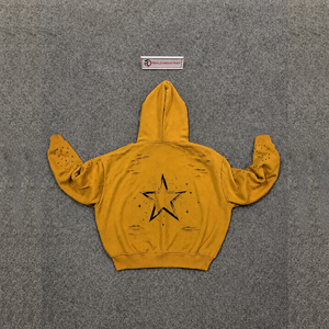 GOLD RHINESTONE ZIP UP HOODIE TRIBAL <b>GOTHIC</b> GRAPHIC Y2K STREETWEAR OVERSIZED STUDDED PUNK GRDUNGE HOODED SWEATSHIRT <b>JACKET</b> - Product Image 6